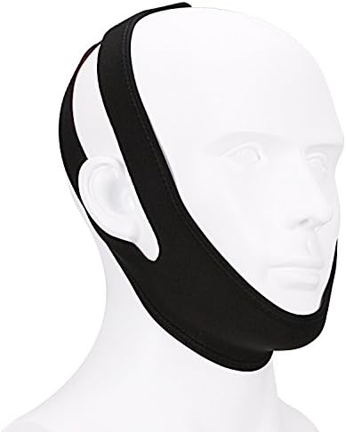 MiaoMA Anti Snore Adjustable Sleep Chin Strap for Stop Snoring Aids Solution Natural and Comfortable Black&amp;Red