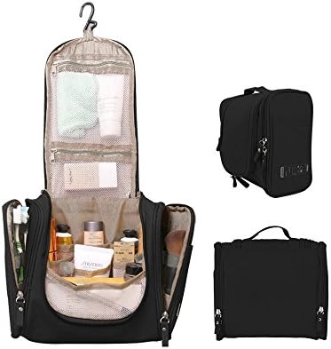 Uigos Hanging Toiletry Bag for Men &amp; Women Rugged &amp; Water Resistant with Mesh Pockets &amp; Sturdy Hook Travel Shower Bag