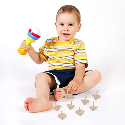 B bangcool Wooden Spinning Top Toys Wood Spin Up Toy for Party Favors(12Pcs)... - Thumbnail 4