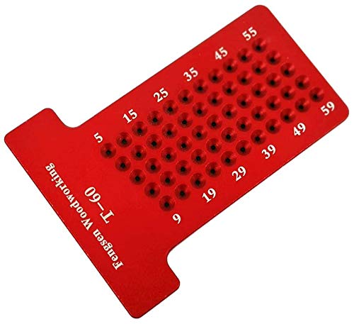 T60 Woodworking Ruler T-Type Scriber Aluminum Alloy Hole Ruler Gauge Carpenter Marking Fixing Tool(Red)