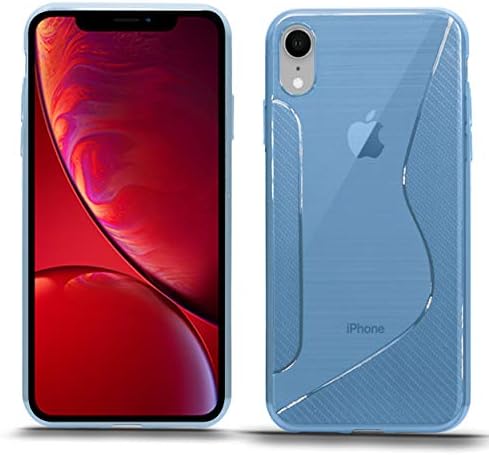 Blueenza Case For Apple Iphone XR - Gel Case Silicone Styish Trendy Case Cover Carbon Style S Shape Protective Back Gelly (Apple Iphone XR, Blue S-Shape)
