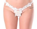 Lady Sexy Mesh Thong Embroidery Swarovski Crystal Chains Lace Crystal Panty