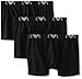Emporio Armani Men's Cotton Boxer Briefs, 3-Pack, Black, Large