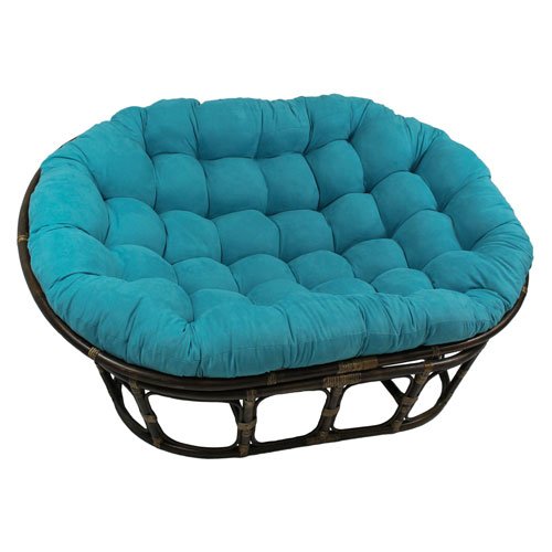 International Caravan 3304-MS-AB-IC Furniture Piece 63x45-Inch Double Papasan with Micro Suede Cushion