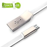 Marchpower, Android Phone Cable, 2 Pack 6FT Micro-USB Charge Sync Cord, Durable Zinc Alloy Phone Charger for Blackberry, Samsung, LG, Sony, Huawei and More Android Tablets & Phones (White)