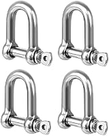 TERF M8 Heavy Duty D-Shackle Steel 8mm Pack of 4 Silver view 2