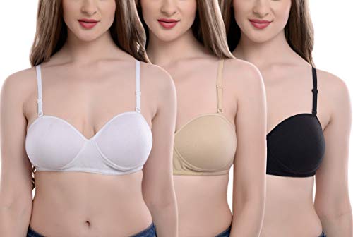 Softskin Women’s Polyester & Cotton Lightly Padded Non-Wired T-Shirt Bra (Pack of 3) Softskin Women’s Polyester & Cotton Lightly Padded Non-Wired T-Shirt Bra (Pack of 3)