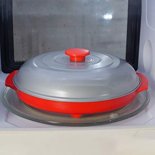 Roasting Pan Microwave Grill Pan Microwave Crisper Plate with Lid for Kitchen Microwave Cooking Grilling Oven Use - Thumbnail 6