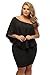 Sidefeel Womens Black Dresses Off Shoulder Ruffles Night Club Bodycon Mini Dress XX-Large