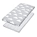 Bassinet Sheets, 2 Pack Cloud & Chevron Fitted Soft Jersey Cotton Cradle Bedding