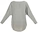 UGET Women's Oversized Baggy Tops Off Shoulder Loose Fitting Pullover Casual Blouse T-Shirt Sweater Long Batwing Sleeve Medium Gray