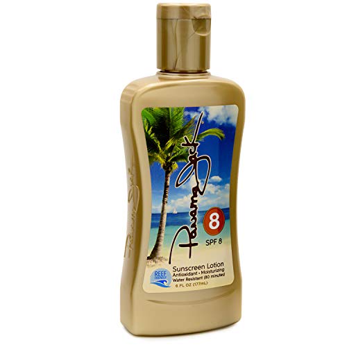 Panama Jack Sunscreen Tanning Lotion - SPF 8, Reef-Friendly, PABA, Paraben, Gluten & Cruelty Free, Antioxidant Moisturizing Formula, Water Resistant (80 Minutes), 6 FL OZ