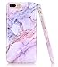 iPhone 7 Plus Case, Purple Pink Marble Design by BAISRKE Slim Flexible Soft Silicone Bumper Shockproof Gel TPU Rubber Glossy Skin Cover Case for iPhone 7 Plus & iPhone 8 Plus
