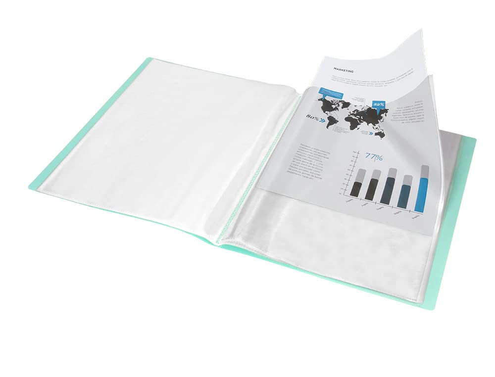 Liderpapel Window Folder 40 Pockets Polypropylene DIN A4 Green Opa