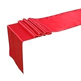 Ling's moment 12 x 108 Inch Satin Red Table Runner, Pack of 10, For Wedding Banquet Decorations, Bridal Shower, Christmas, Birthday, Graduation, Prom, Party Table Decor