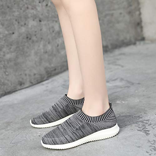 Women's Fashion Sneakers Breathable Mesh Casual Sport Shoes Comfortable Walking Shoes (Gray -5, US:9.0) - Thumbnail 3