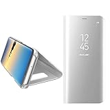 MChoice for Samsung Galaxy Note 8, Luxury Smart Window Sleep Wake up Flip Leather Stand Holder Case Cover (Silver)