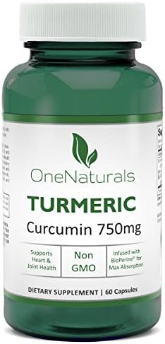 Turmeric Curcumin Supplement (95% Extract) with BioPerine for Max Absorption, Bioavailibility - For Anti-Inflammation, Arthritis Joint Pain, Discomfort (750mg, 60 Veggie Capsules)