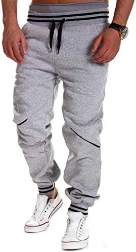 GRMO Men Sport Contrast Elastic Waist Casual Sweatpants Running Jogger Pants