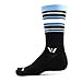Swiftwick - Aspire Seven, Crew Socks for Cycling, Stripe Black/Light Blue/Gray, Large
