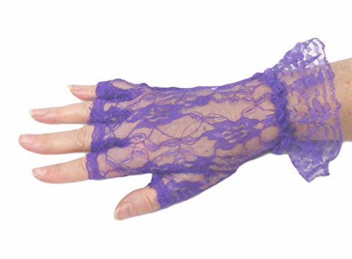 Lace Luxe Wrist Length Half-Finger Gloves In 6 Colors Greatlookz Colors: Purple