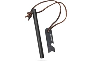 überleben Kräftig Ferro Rod Fire Starter Survival Tool w/Fire Striker - 1/2" Thick Fire Steel, 20,000 Strikes - Waterproof Flint and Steel - Camping Fire Starter Rod w/Lanyard