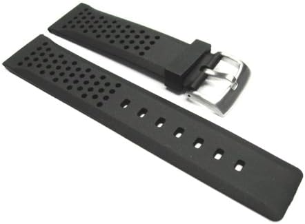 22mm Soft Rubber Diver Watch Strap for Tag Heuer Black 15r