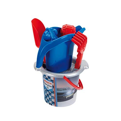 Theo Klein 2826 Bosch Car Service Sandeimer-Set, 2 Liter | Inkl. Eimer, Gießkanne, 2 Auto-Sandförmchen u.v.m. | Maße: 21 cm x 20,5 cm x 33 cm | Spielzeug für Kinder ab 1 Jahren – Bild 4