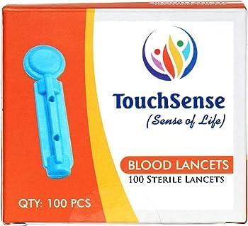 Glucostrips Made for Ba'yer Blood Glucose Monitors Only (Old Model), 100 Count + TouchSense Rounded Lancets,100 Counts (Combo)
