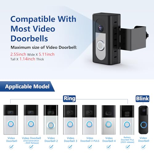 Door Bell Cameras Wireless Anti-Theft, No-Drill Doorbell Mount