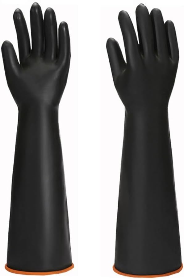 MIN-XL Heavy Duty Latex Gloves Chemical Resistant Safety Work Cleaning