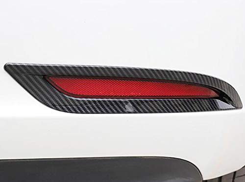Kadore for 2018-2019 Tesla Model 3 Carbon Fiber Style Car Rear Fog Lights Lamps Cover Trim 2-pc