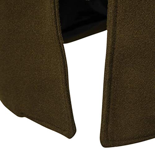 DDLmax Men Casual Trench Coat Fashion Business Long Slim Hooded Overcoat Jacket Outwear Army Green - Thumbnail 7