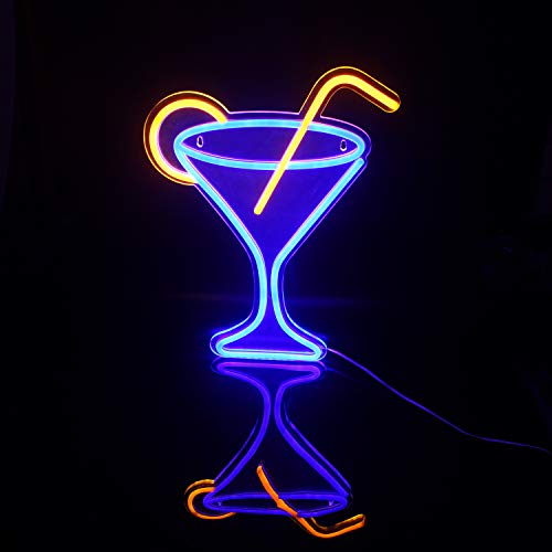 Wanxing Cocktail Leuchtreklamen Blaue Gelbe Cocktail Neonschild Neon-Bar-Schilder Für Party, Led-Neon-Wanddekoration Für… – Bild 7