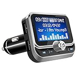 FM Transmitter Bluetooth Car, LeeQin 1.8” Disply Bluetooth FM Transmitter Wireless Audio Transmitter Adapter Car Kit With 2 USB Ports, TF Card Slot, 4 Music Playing, Hands Free Calls, AUX Input