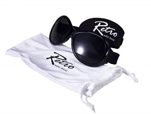 Baby Kidz Banz Retro Banz Oval Toddler Sunglasses (Midnight Black) - Pack of 2