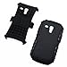 JKase DIABLO Series Tough Rugged Dual Layer Protection Case Cover with Build in Stand for Samsung Galaxy S3 III Mini I8190 - Retail Packaging - Black