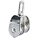 DasMarine 2 Pack M25 Double Pulley Block in 304 Stainless Steel Crane Swivel Hook Double Pulley Roller Loading (M25)