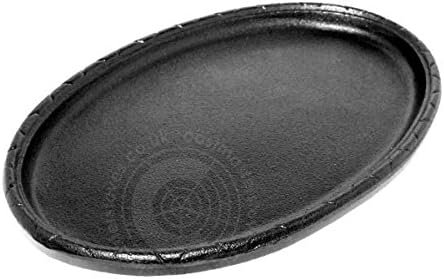 Cast Iron Oval Sizzling Sizzler Pan Serving Dish Plate Baking Tray - 33 x 21.5cm
