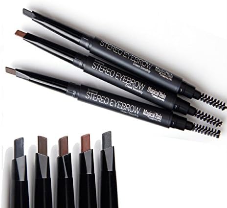 Waterproof Eyebrow Pencil Long Lasting Brow Brush Long Refill Durable Eyebrow Makeup Cosmetic Tool (03 coffee)