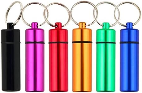 High Quality 1pcs Aluminum Pill Box Case Bottle Cache Drug Holder Container Keychain Medicine Box Waterproof Health Care Randomly send