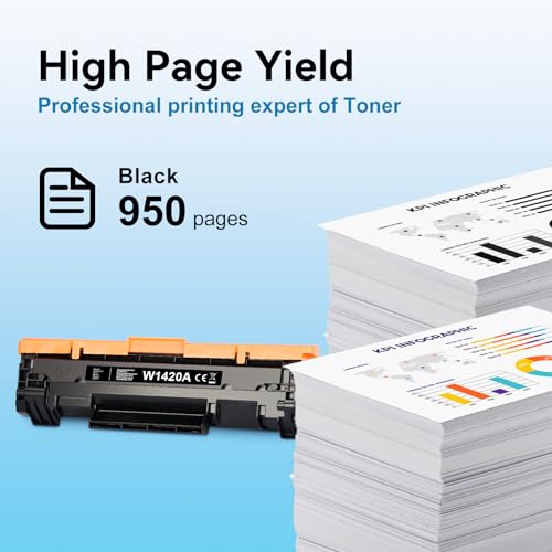 142A W1420A Tóner de Repuesto para HP 142A W1420A Tóner para HP LaserJet Pro M110w M110 M110we MFP M140w M140 M140we M139w M139we M139 (1 Negro, sin Chip)