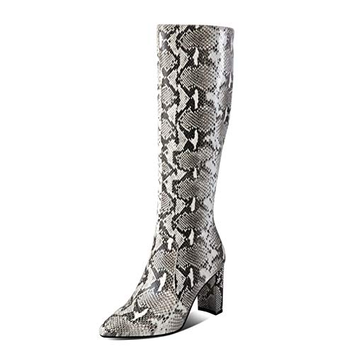 41MdSWBu UL YHZQ 2020 Botas Mujer, Botas Altas hasta Rodilla con Cremallera Lateral Puntiaguda, Botas Cuero Estampado Serpiente… YHZQ 2020 Botas Mujer, Botas Altas hasta Rodilla con Cremallera Lateral Puntiaguda, Botas Cuero Estampado Serpiente… - Imagen 4