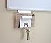 U Brands Gruv Magnetic Mail Holder with Key Hook, White, 3.5 x 3.25 Inches