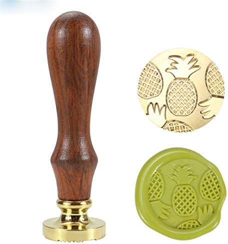 RESELWXST Wax Seal Stamp Wood Sealing Wax Seal Stamps Decorative Stamp Rosemary/Lavender/Monstera Leaf/Cactus 1x Pineapple 2