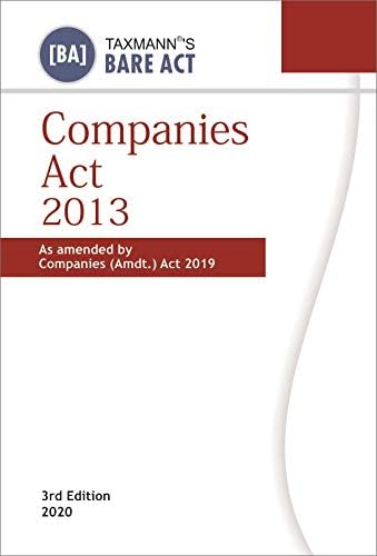 Taxmann's Companies Act 2013 - As Amended by Companies (Amdt.) Act 2019 (Paperback Pocket Edition-Bare Act)(3rd Edition 2020)