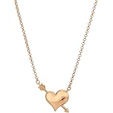 Vanbelle Sterling Silver Jewelry - Rose Gold Plated Jewelry with 925 Stamp - Cupid Heart & Arrow Pendant Necklace for Women - Chain 16" long + 2" Extender