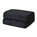 Bedsure Knitted Throw Blanket for Sofa and Couch - Lightweight, Soft & Cozy Knit Throws - Black, 50 x 60 inches