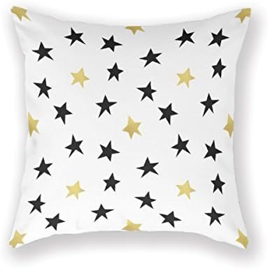 20x20 inches Cotton Throw Pillowcase goldstars ,gold ,seamles ,white Hidden zipper closure Cushion Cover Pillow Case