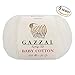 Gazzal Baby Cotton 1.76 Oz (50g) / 150 Yrds (165m) Soft, Fine Baby Yarn, 60% Cotton(White - 3410)
